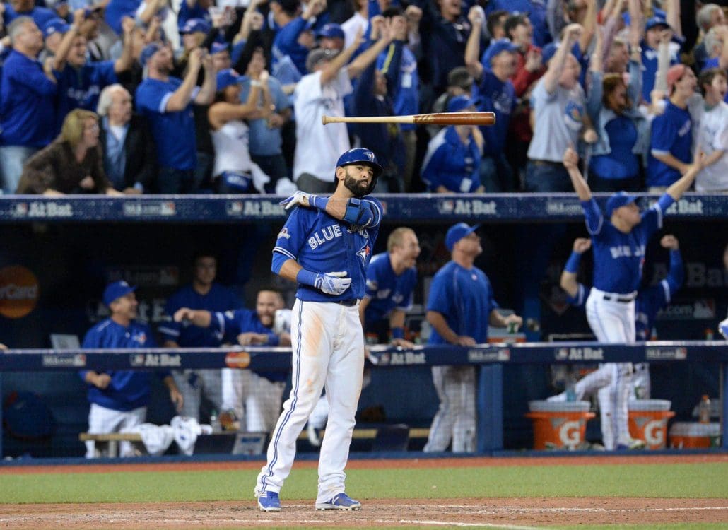 Jose Bautista’s Bat Flip – Tom Szczerbowski (Getty Images) Jose Bautista's Bat Flip - Tom Szczerbowski (Getty Images)