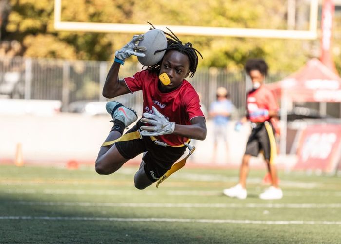 TORONTO, ON, Oct. 5, 2025: NFL Flag Championship in flag football action on October 3, 4, and 5 at North Toronto Collegiate Institute.