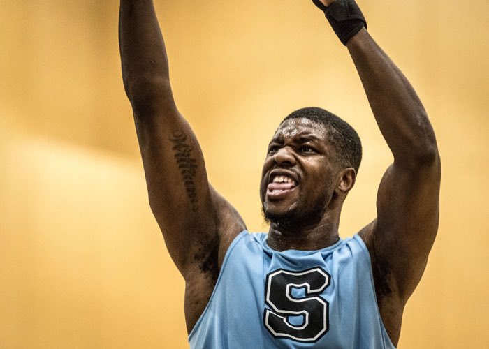 BRAMPTON, ON, Nov. 26, 2016: Paul Williams of the Sheridan Bruins reacts after missing a free throw against St. Clair in OCAA regular season action.