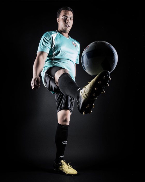 OAKVILLE, ON: Lucian Arendse performs keep-ups in the studio.