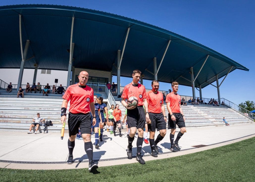 Sports Photography – League1 Ontario Regular Season, Women's Soccer, DeRo United vs. Oakville Blue Devils in Oakville, Ontario, Canada at Sheridan College (Trafalgar Campus)