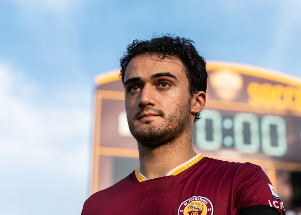 League1 Ontario soccer action between Simcoe Rovers and Roma Wolves on June 27, 2025 at Club Roma in St. Catharines