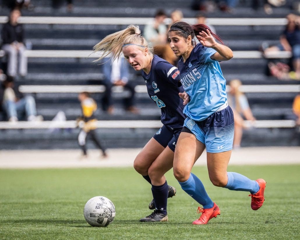 Ontario Colleges Athletic Association soccer game between the Lambton Lions and the Sheridan Bruins