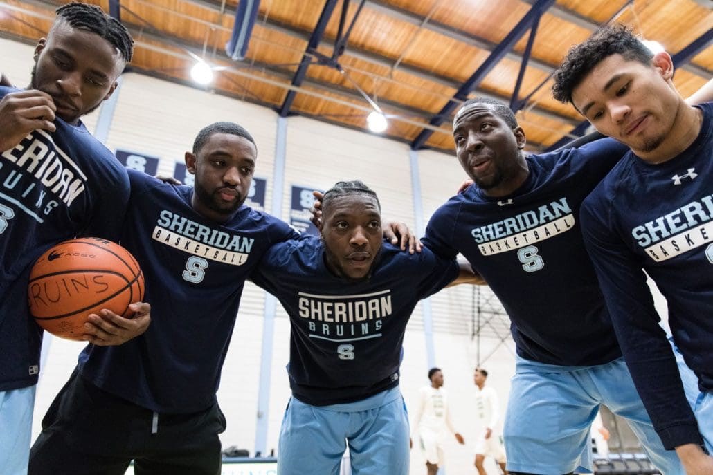 Ontario Colleges Athletic Association basketball game between the Sheridan Bruins and the Sault Saints