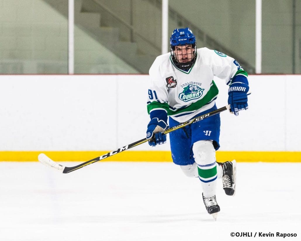 Sports Photography – OJHL (Ontario Junior Hockey League) Men’s Hockey, Buffalo Jr. Sabres vs. Burlington Cougars in Burlington, Ontario, Canada at Appleby Ice Centre