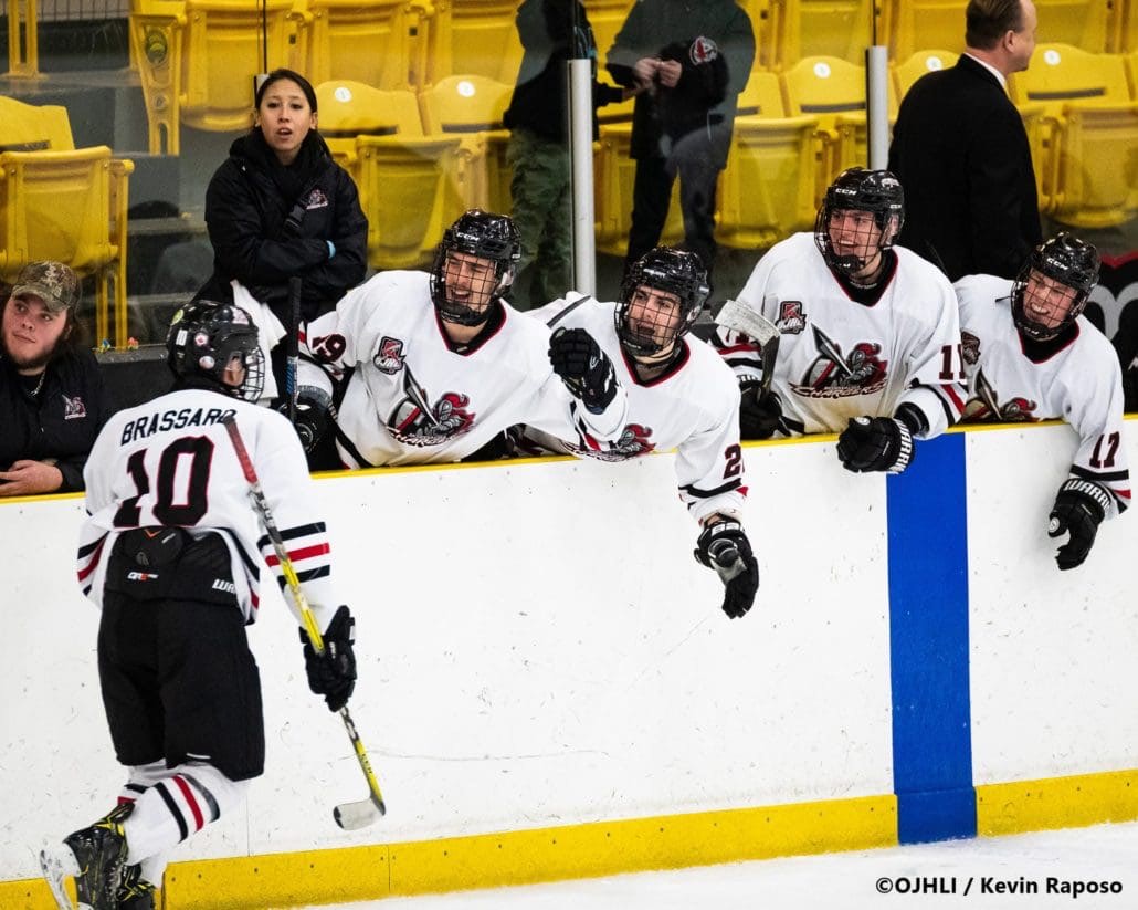 Sports Photography – OJHL (Ontario Junior Hockey League) Men's Hockey, Newmarket Hurricanes vs. Mississauga Chargers in Mississauga, Ontario, Canada at Port Credit Memorial Arena