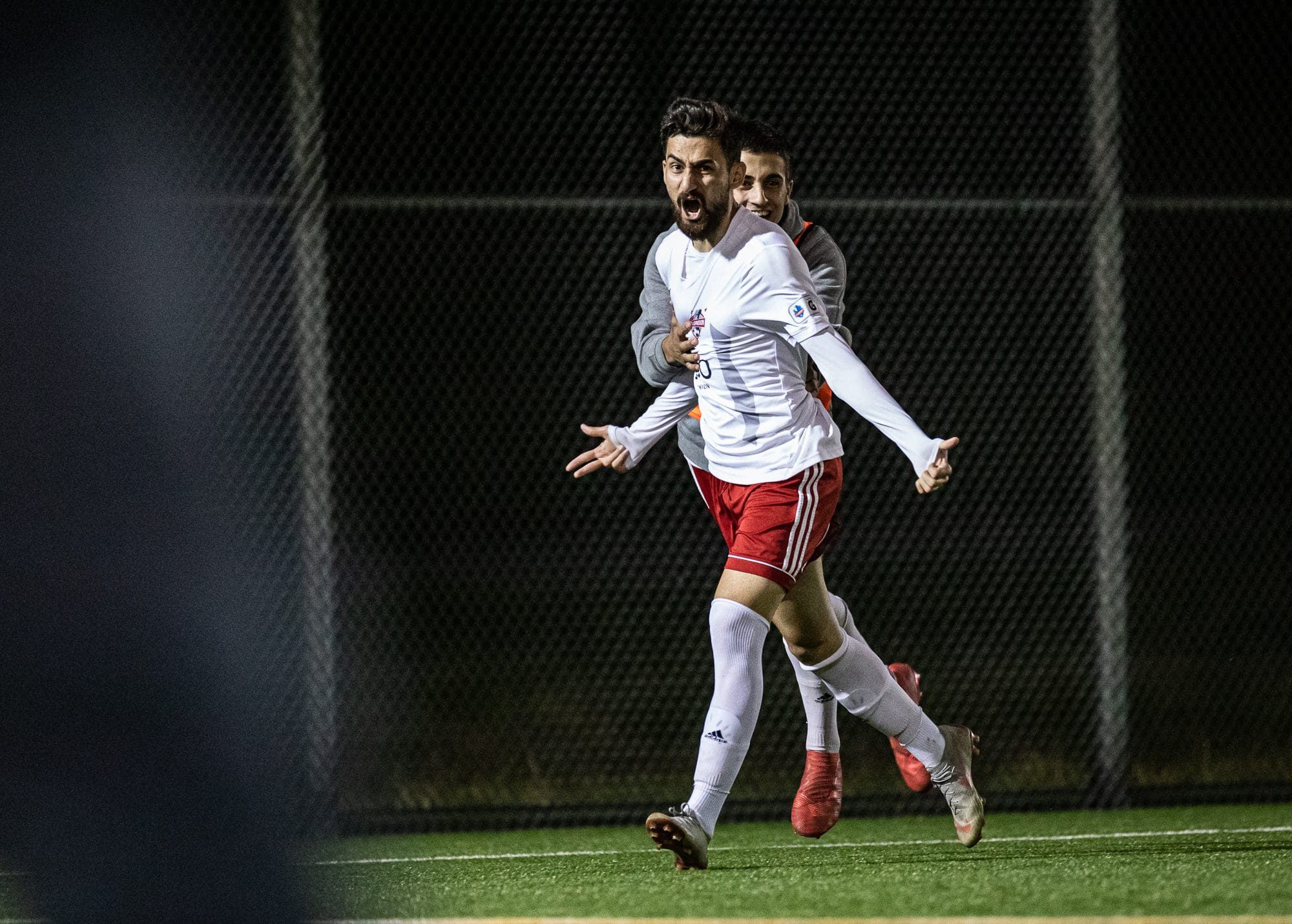 OAKVILLE, ON – SEP 8, 2019: League1 Ontario soccer game between the Woodbridge Strikers and the Oakville Blue Devils.(Photo by Kevin Raposo / League1 Ontario)