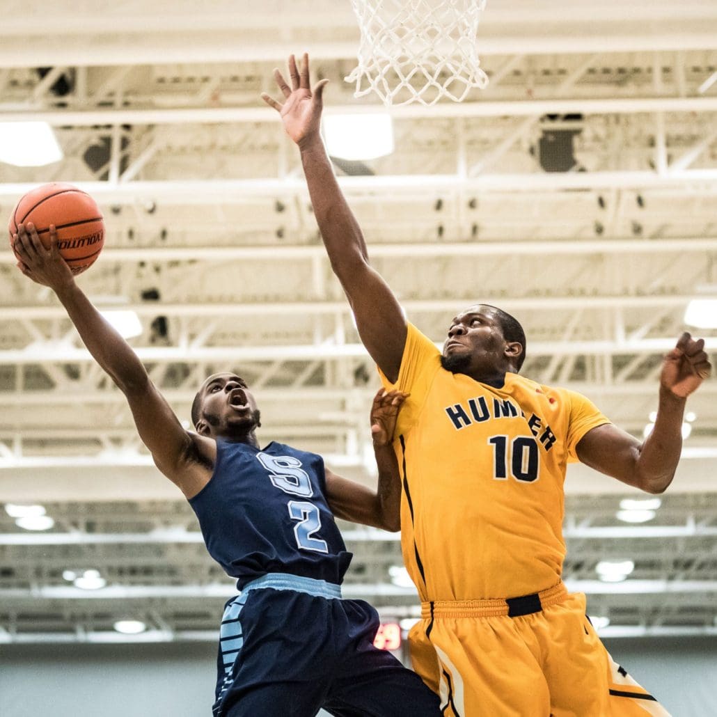 TORONTO, ON – Mar. 3, 2017: Sheridan Bruins vs. Humber Hawks at OCAA Championship.