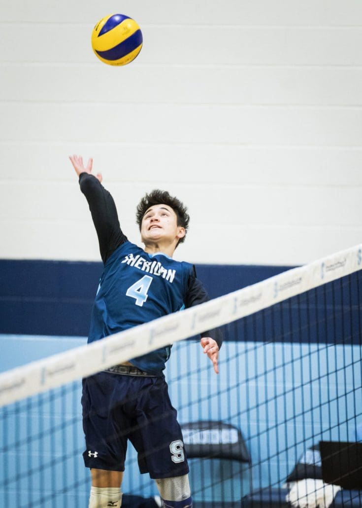 Ontario Colleges Athletic Association volleyball game between the Sheridan Bruins and the St. Clair Saints