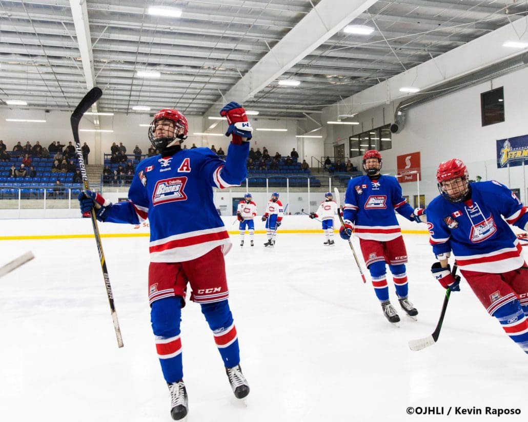 Ontario Junior Hockey League, post-season first round. Game six of the best of seven series between the Oakville Blades and Toronto Jr. Canadiens