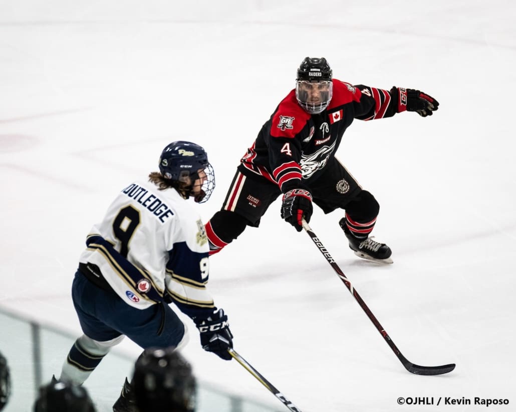 Ontario Junior Hockey League, South West Conference Championship Series. Game seven of the best of seven series between the Georgetown Raiders and the Toronto Patriots