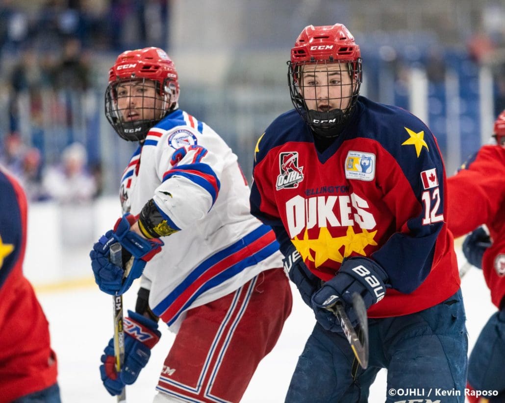 Sports Photography – OJHL (Ontario Junior Hockey League) Buckland Cup, Game #3, Men’s Hockey, Marham Royals vs. Oakville Blades in Oakville, Ontario, Canada at Sixteen Mile Sports Complex