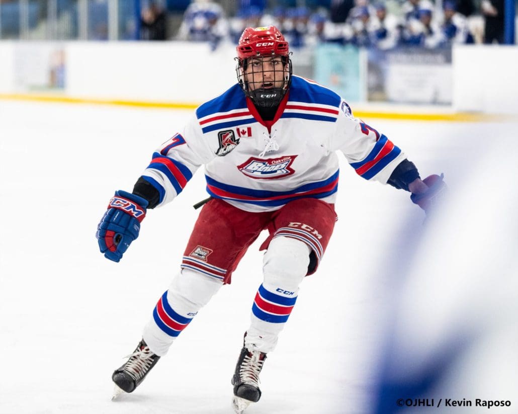 Sports Photography – OJHL (Ontario Junior Hockey League) Men’s Hockey, Marham Royals vs. Oakville Blades in Oakville, Ontario, Canada at Sixteen Mile Sports Complex