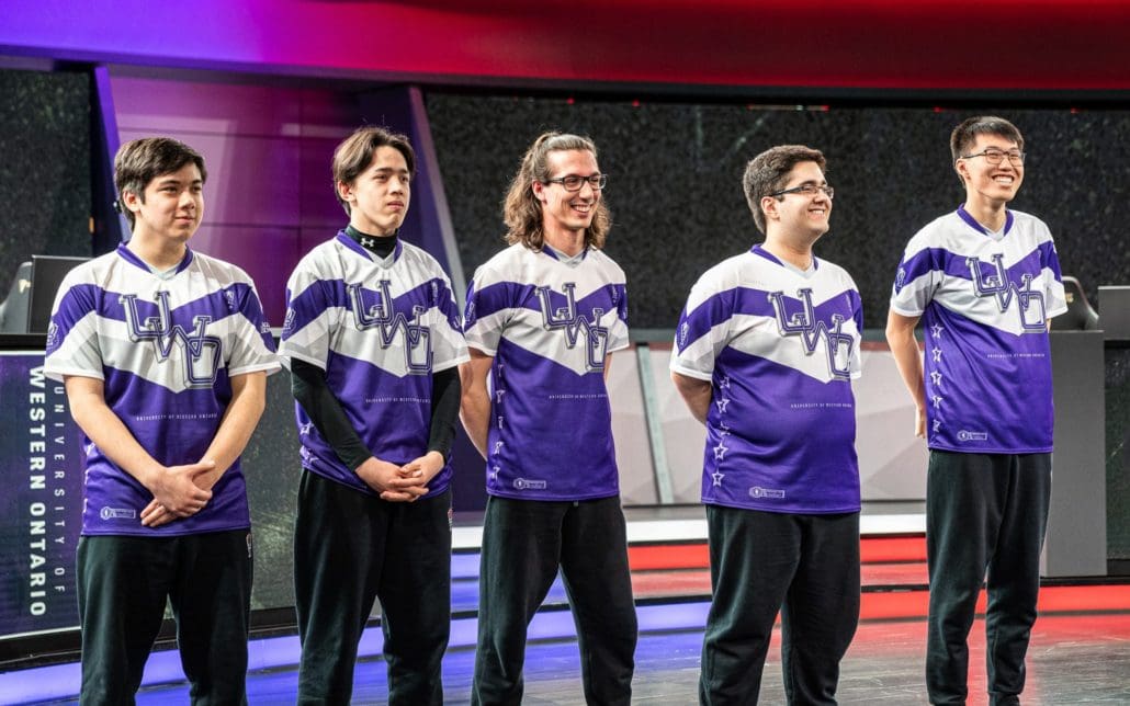 University of Western Ontario (Western University) vs. Michigan State, UC Irvine, and Maryville at the College League of Legends Championship in Los Angeles, California in 2019