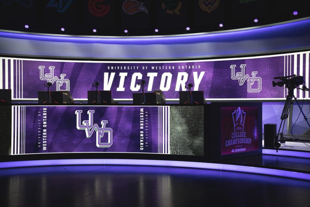 University of Western Ontario (Western University) vs. Michigan State, UC Irvine, and Maryville at the College League of Legends Championship in Los Angeles, California in 2019