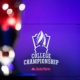 LOS ANGELES - MAY 24, 2019: The trophy sits centre stage during a semi-final match at the 2019 College League of Legends Championship.