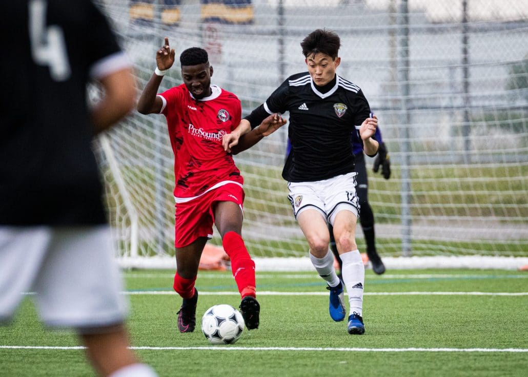 Sports Photography – League1 Ontario Regular Season, Men's Soccer, Durham United FA vs. North Mississauga SC in Mississauga, Ontario, Canada at Paramount Fine Foods Outdoor Turf Field