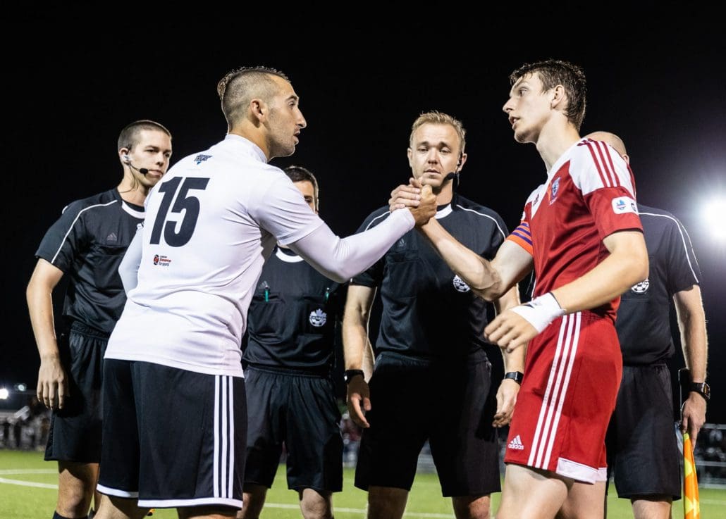 Sports Photography – League1 Ontario Championship Final, Men's Soccer, London FC and Masters FA in Vaughan, Ontario, Canada at Ontario Soccer Centre