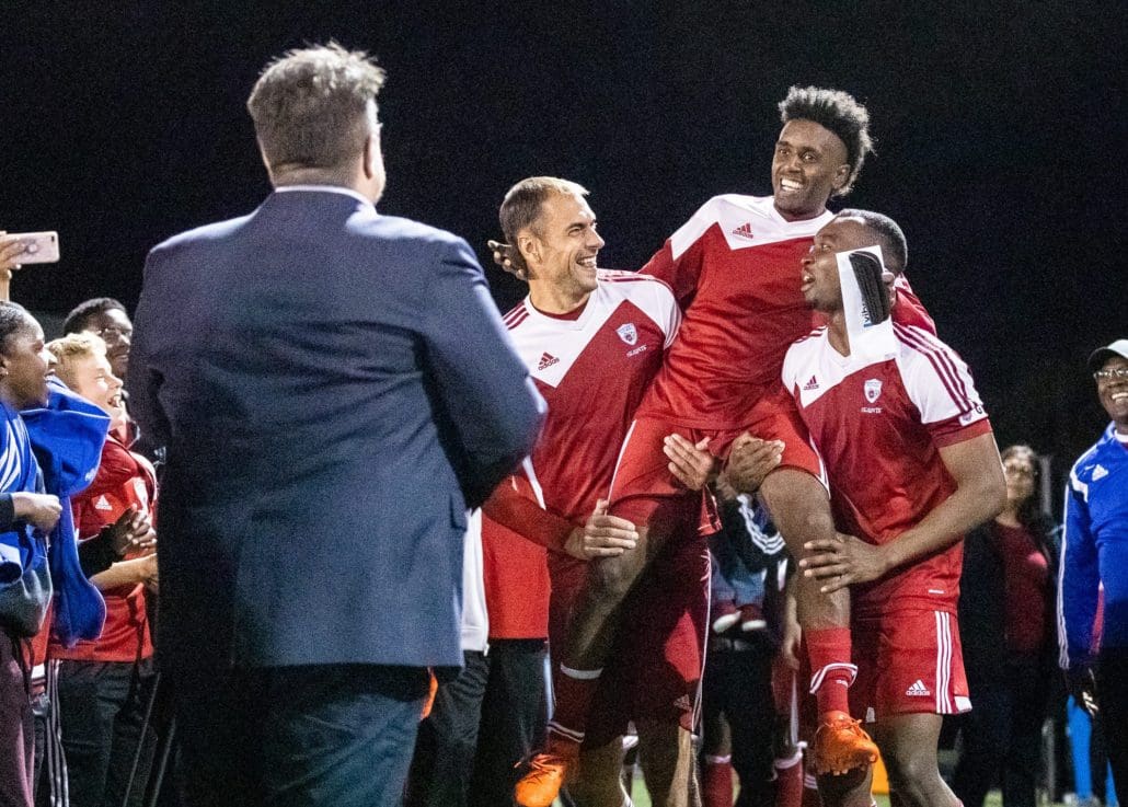 Sports Photography – League1 Ontario Championship Final, Men's Soccer, London FC and Masters FA in Vaughan, Ontario, Canada at Ontario Soccer Centre