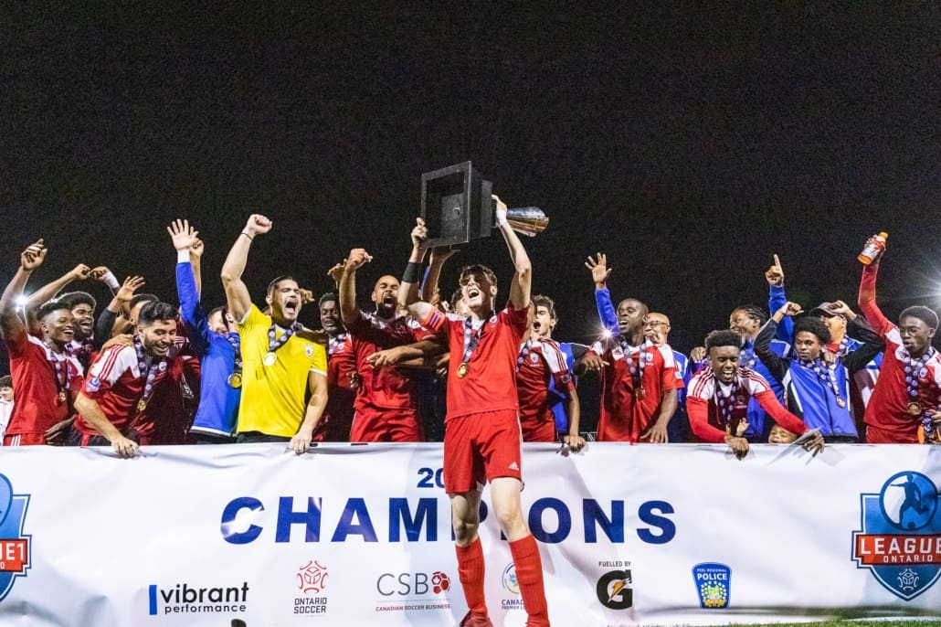 Sports Photography – League1 Ontario Championship Final, Men's Soccer, London FC and Masters FA in Vaughan, Ontario, Canada at Ontario Soccer Centre