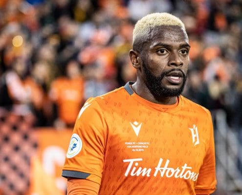 Sports Photography – Canadian Premier League Finals, First Leg, Men's Soccer, Cavalry FC and Forge FC in Hamilton, Ontario, Canada at Tim Hortons Field