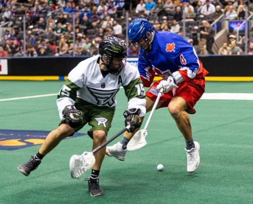 Sports Photography – National Lacrosse League, Regular Season, Men's Lacrosse, Rochester Knighthawks and Toronto Rock in Toronto, Ontario, Canada at Scotiabank Arena