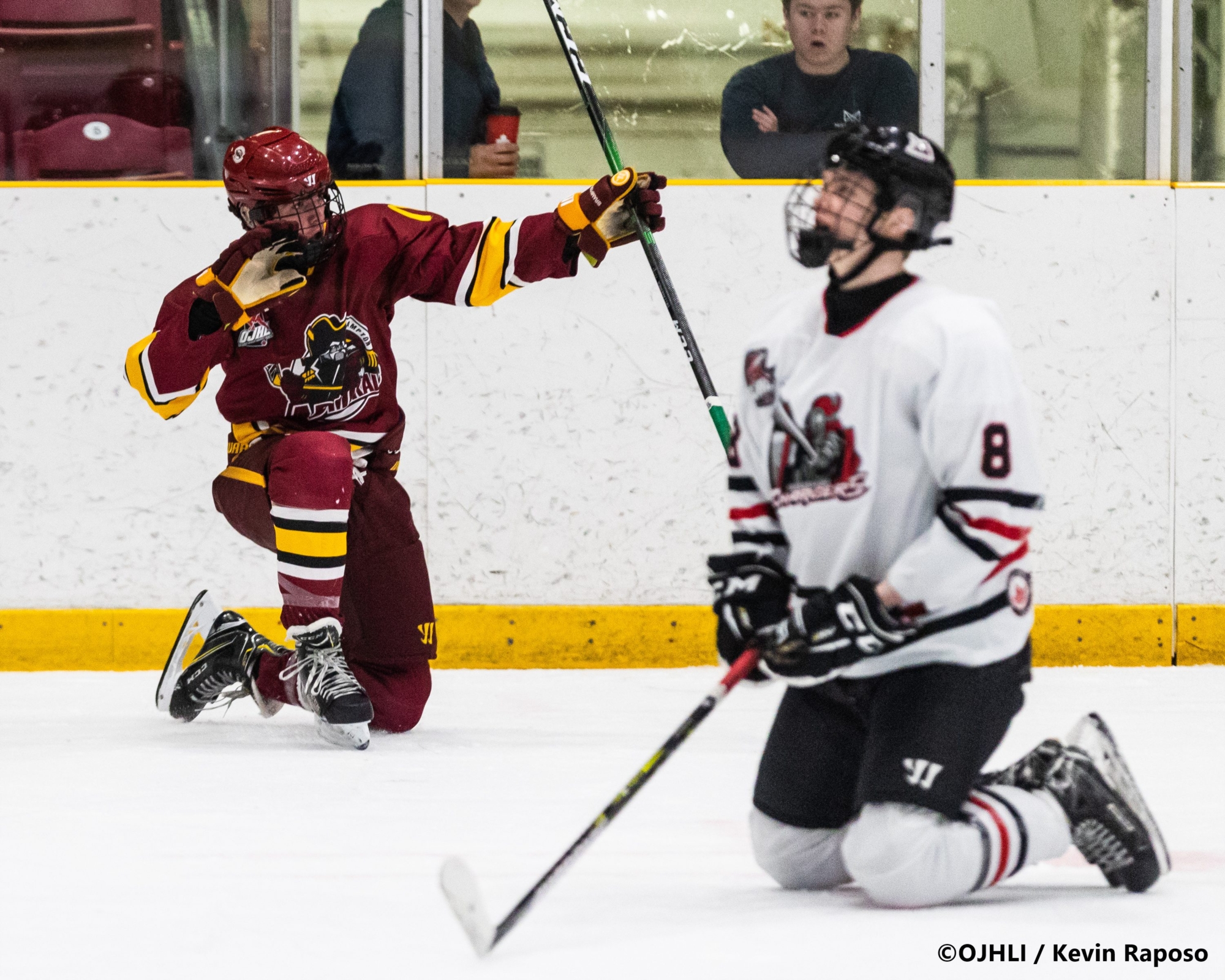 Sports Photography – Ontario Junior Hockey League, Regular Season, Men's Hockey, Brampton Admirals and Mississauga Chargers in Mississauga, Ontario, Canada at Port Credit Memorial Arena