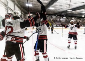 Sports Photography – Ontario Junior Hockey League, Regular Season, Men's Hockey, Georgetown Raiders and Burlington Cougars in Burlington, Ontario, Canada at Central Arena