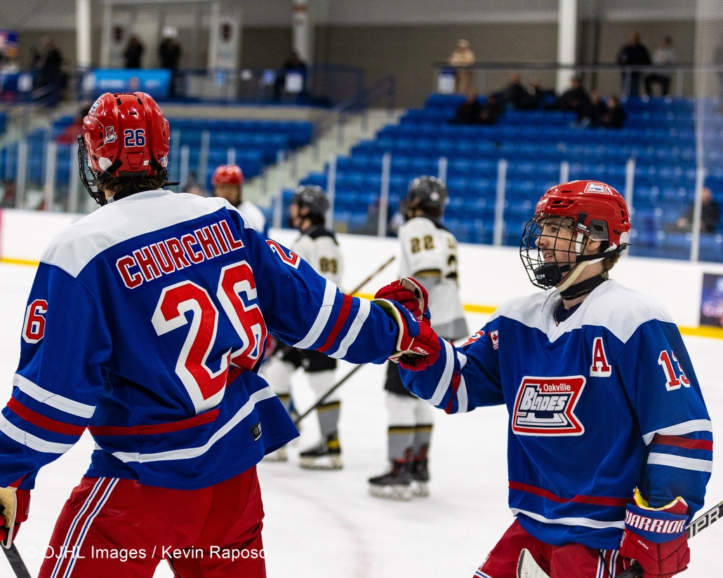 Ontario Junior Hockey League regular season game between the Milton Menace and the Oakville Blades