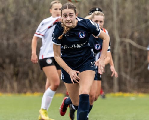 League1 Ontario soccer game between Oakville Blue Devils and Alliance United