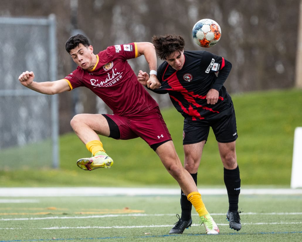 League1 Ontario soccer game between St. Catharines Roma Wolves and North Mississauga SC.