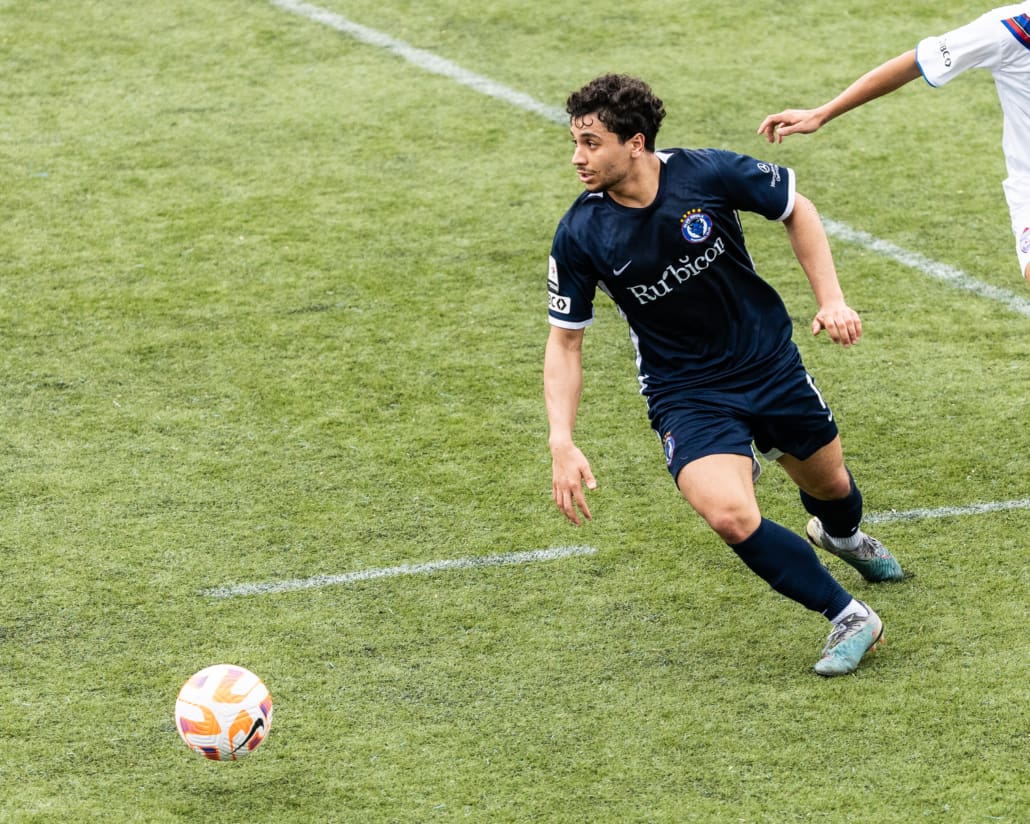 League1 Ontario soccer game between Oakville Blue Devils and Woodbridge Strikers