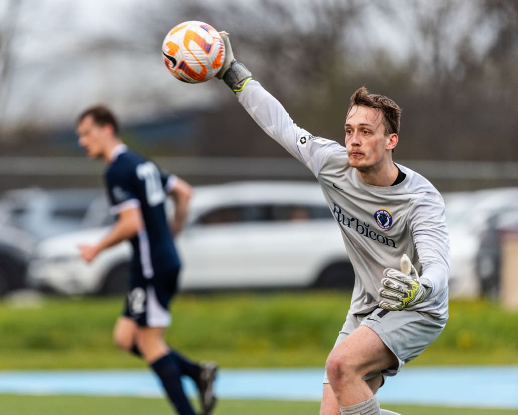 League1 Ontario soccer game between Oakville Blue Devils and Woodbridge Strikers