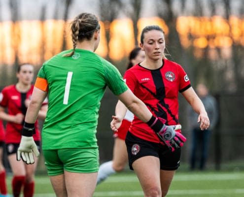 League1 Ontario action between NDC Ontario and North Mississauga SC on May 4, 2024 at Churchill Meadows in Mississauga