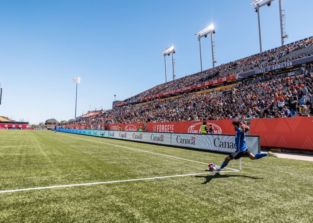 Canadian Championship action between CF Montréal and Forge FC on May 7, 2024 at Tim Hortons Field in Hamilton