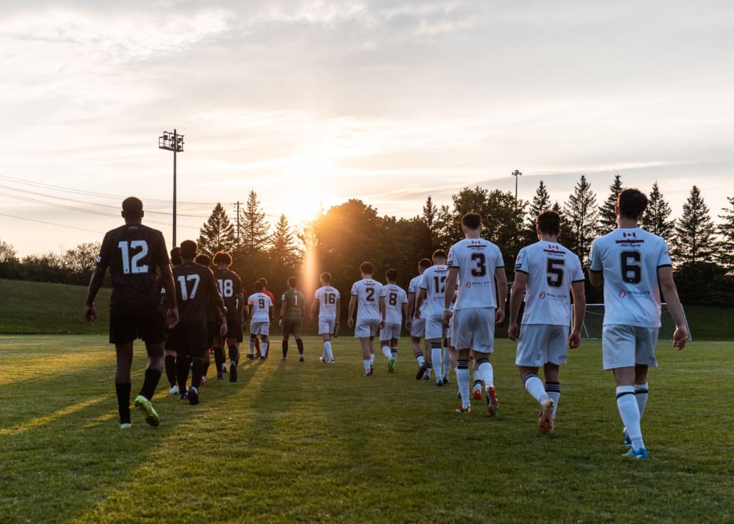 League1 Ontario soccer action between Borough FC and Guelph United on May 15, 2024 at Centennial Bowl in Guelph