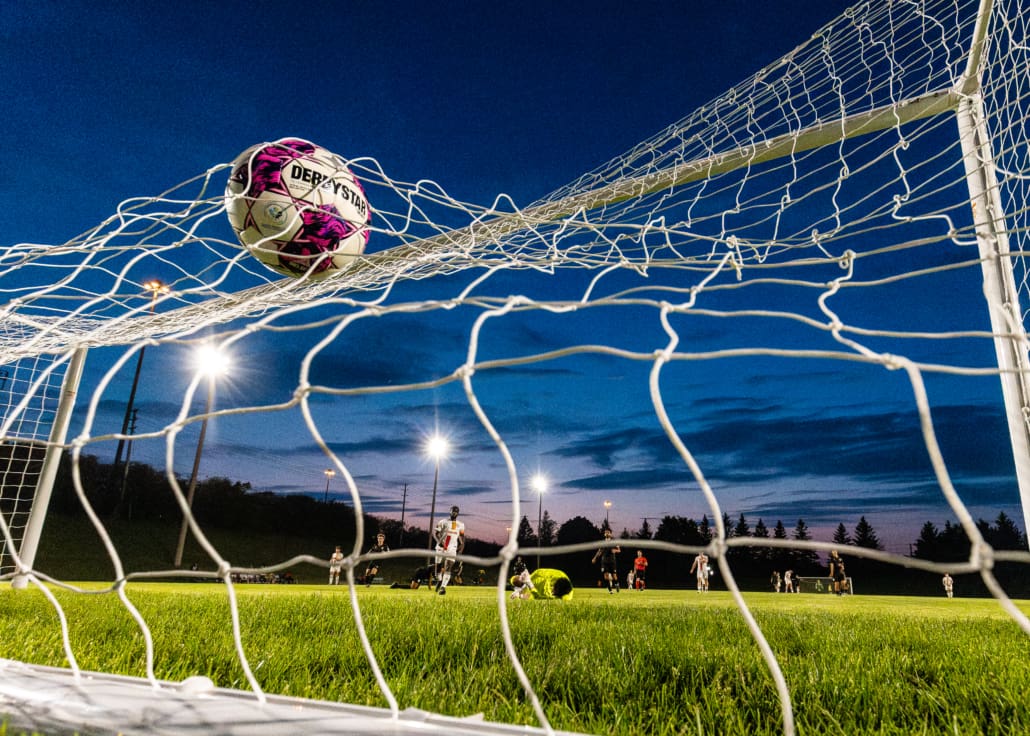 League1 Ontario soccer action between Borough FC and Guelph United on May 15, 2024 at Centennial Bowl in Guelph