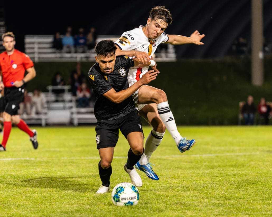 League1 Ontario soccer action between Borough FC and Guelph United on May 15, 2024 at Centennial Bowl in Guelph