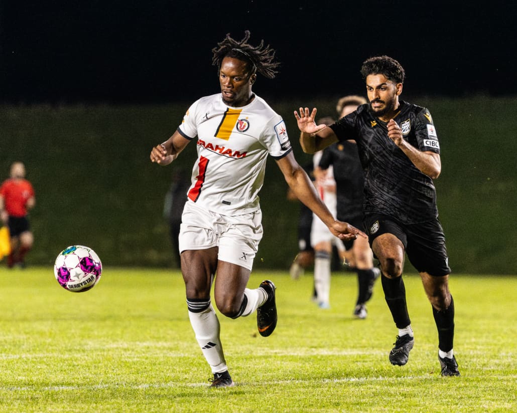 League1 Ontario soccer action between Borough FC and Guelph United on May 15, 2024 at Centennial Bowl in Guelph