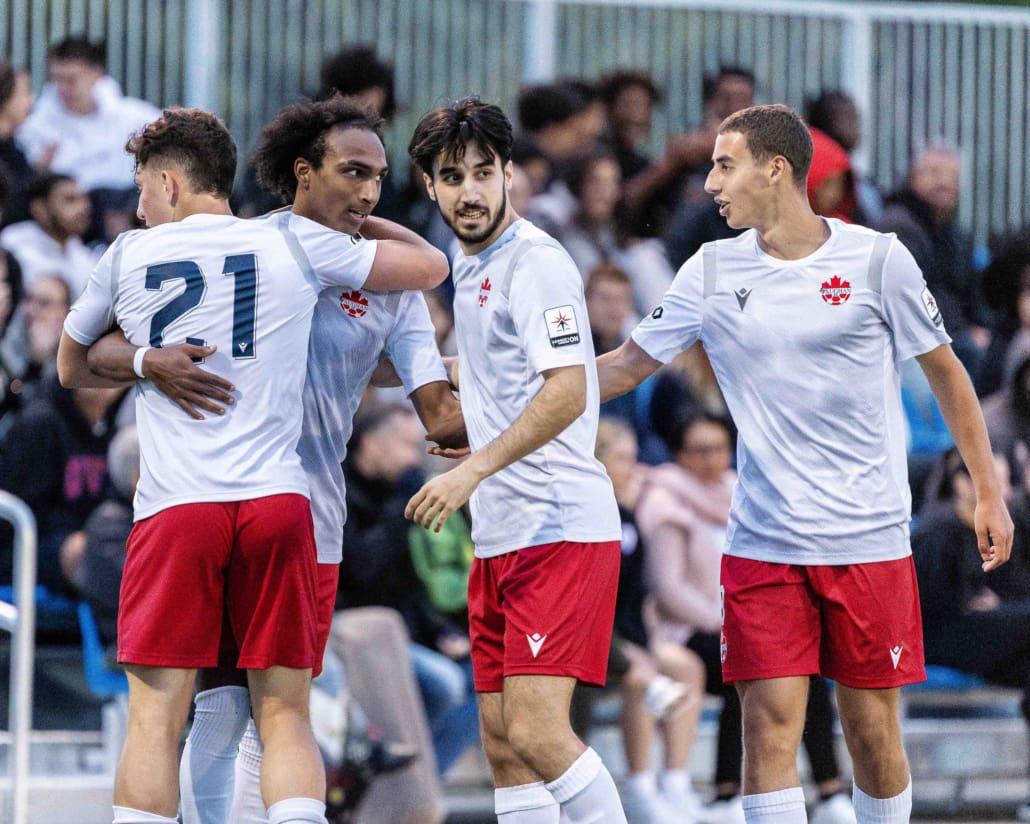 League1 Ontario soccer action between Vaughan Azzurri and Woodbridge Strikers on May 26, 2024 at Vaughan Grove Sports Park in Vaughan