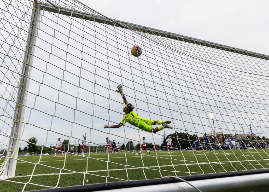 League1 Ontario soccer action between Vaughan Azzurri and Woodbridge Strikers on May 26, 2024 at Vaughan Grove Sports Park in Vaughan