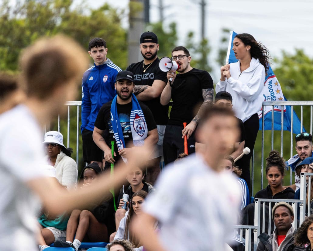 League1 Ontario soccer action between Vaughan Azzurri and Woodbridge Strikers on May 26, 2024 at Vaughan Grove Sports Park in Vaughan