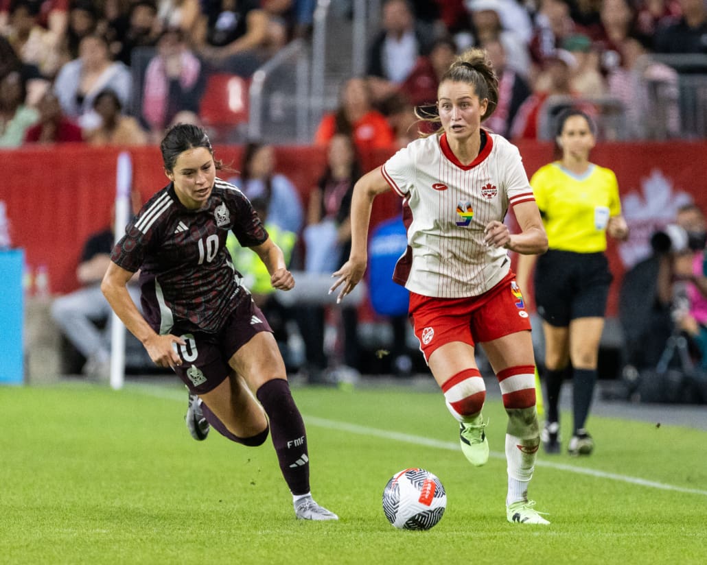 CONCACAF women's international soccer friendly between Mexico and Canada on June 4, 2024 at BMO Field in Toronto.