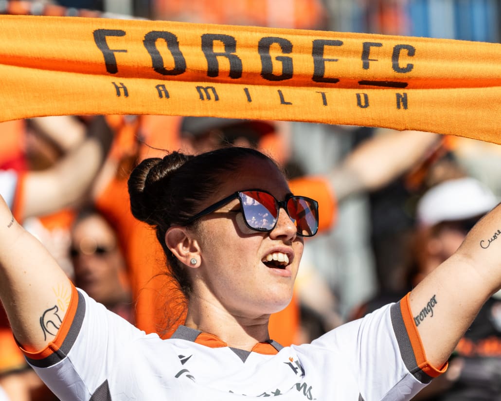 Canadian Premier League soccer action between Valour FC and Forge FC on June 22, 2024 at Tim Hortons Field in Hamilton