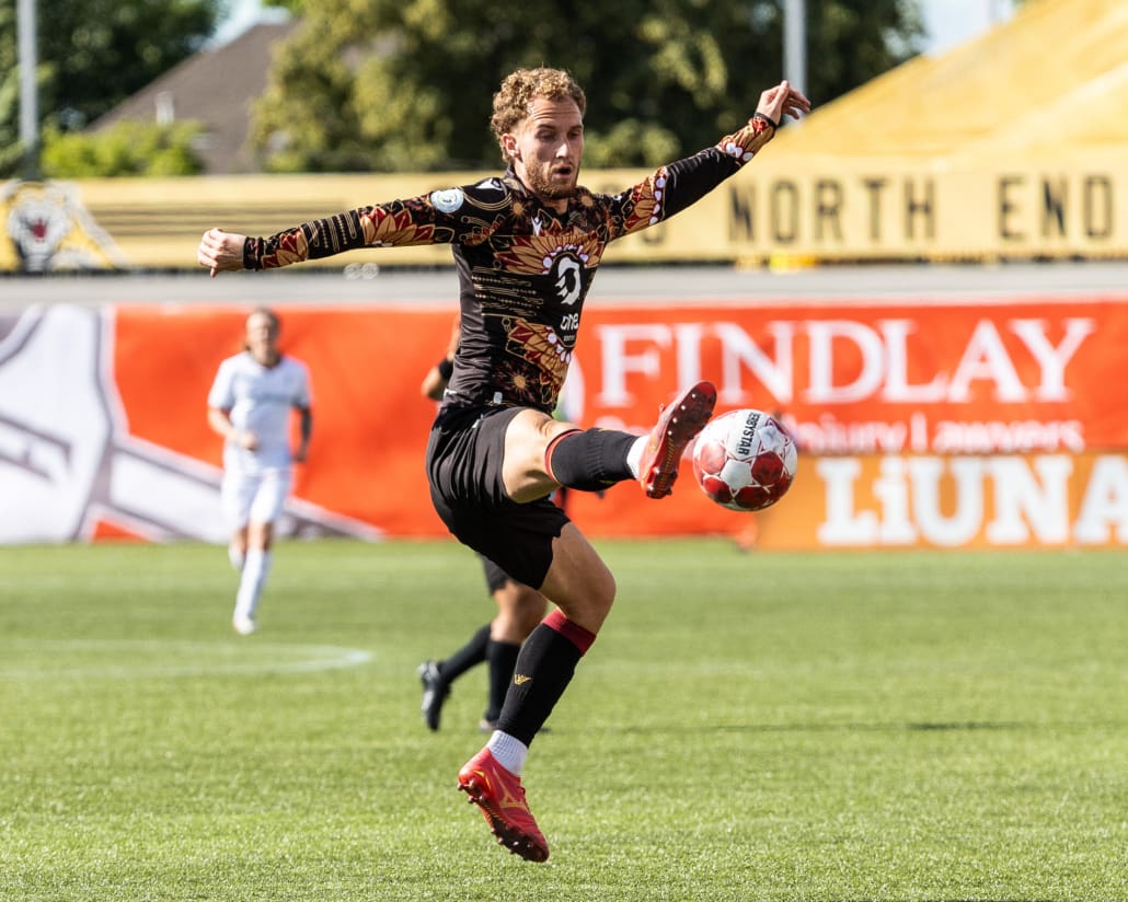 Canadian Premier League soccer action between Valour FC and Forge FC on June 22, 2024 at Tim Hortons Field in Hamilton