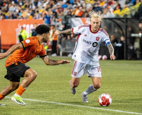 Canadian Championship action between Toronto FC and Forge FC on July 10, 2024 at Tim Hortons Field in Hamilton.