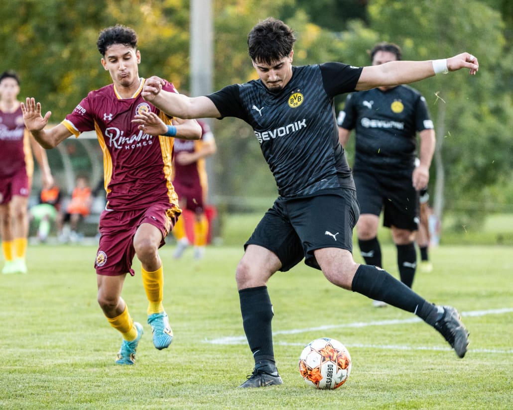 League1 Ontario soccer between BVB IA Waterloo and St. Catherines Roma Wolves on July 19, 2024 at Club Roma in St. Catharines.