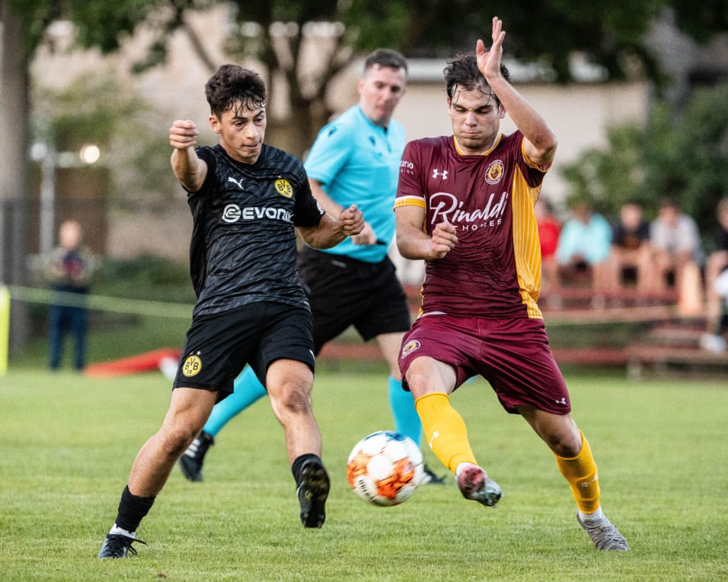 League1 Ontario soccer between BVB IA Waterloo and St. Catherines Roma Wolves on July 19, 2024 at Club Roma in St. Catharines.