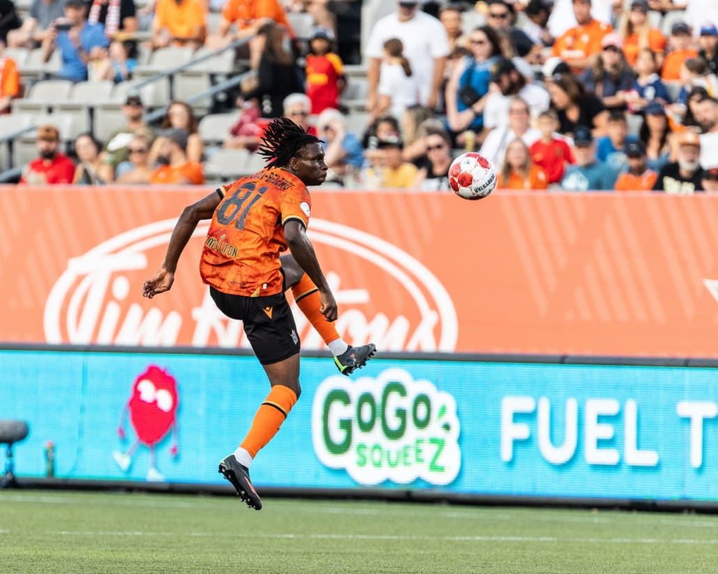 Canadian Premier League soccer game between Forge FC and HFX Wanderers FC on August 14, 2024 at Tim Hortons Field in Hamilton.