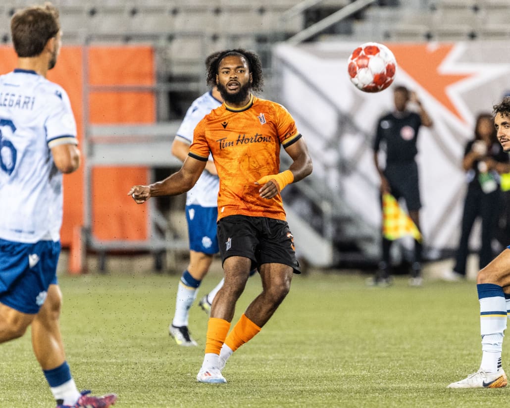 Canadian Premier League soccer game between Forge FC and HFX Wanderers FC on August 14, 2024 at Tim Hortons Field in Hamilton.